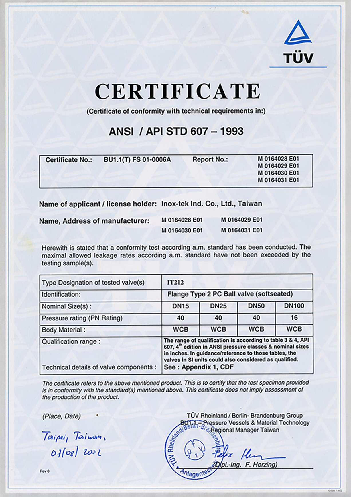 INOX-TEK_API 607_IT-212 (2pc Flanged Ball Valve WCB Class300)