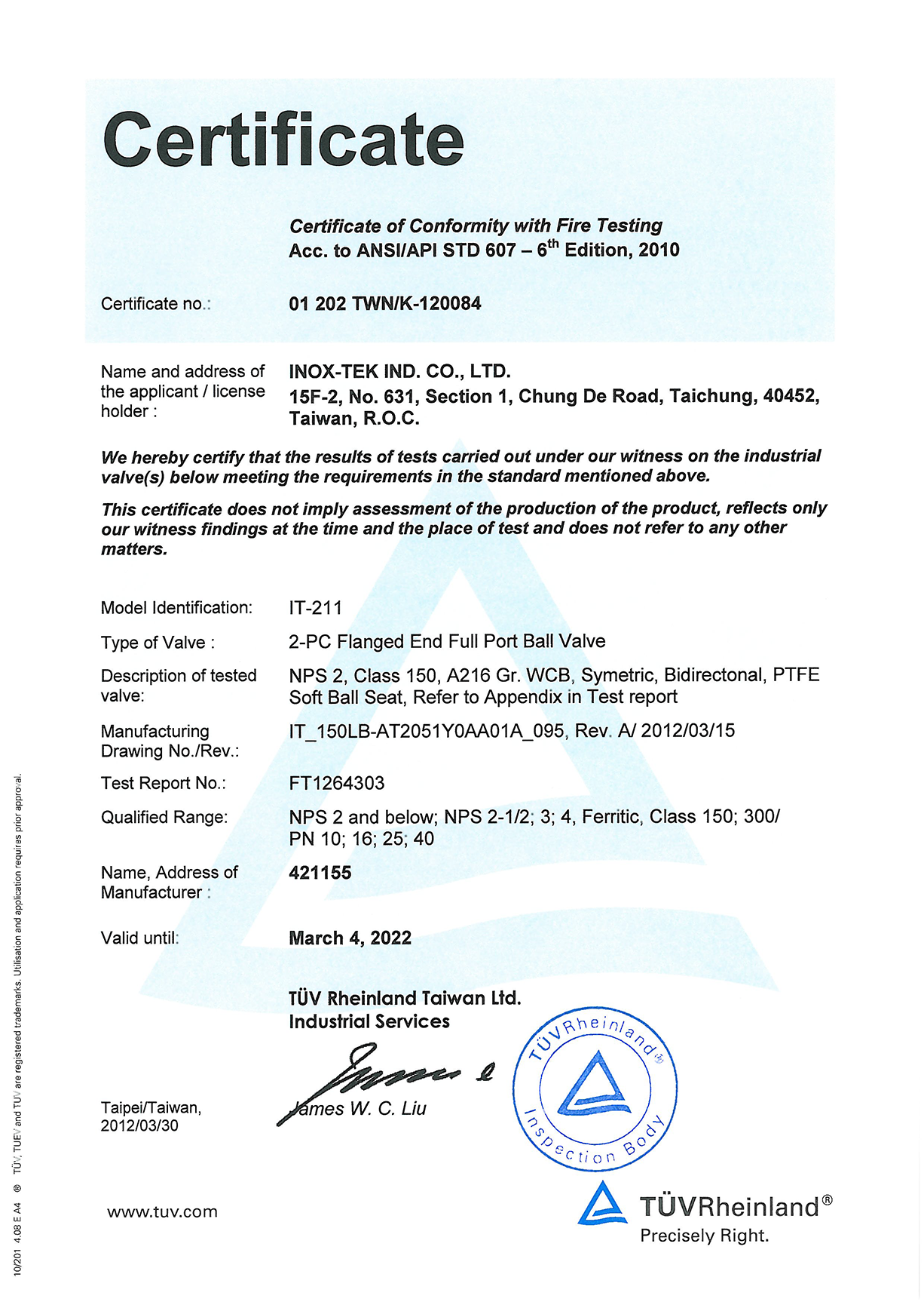 INOX-TEK_API 607_IT-211 (2pc Flanged Ball Valve WCB Class150)