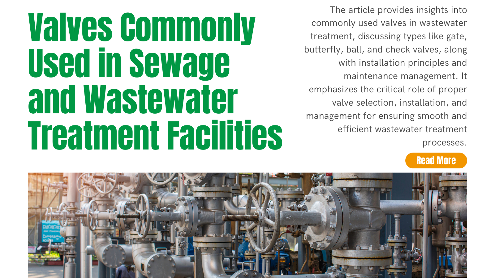 Valves Commonly Used in Sewage and Wastewater Treatment Facilities | INOX-TEK