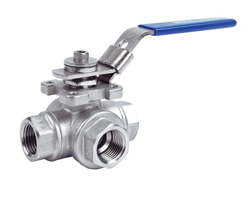 3-WAY FULL/ REDUCED PORT BALL VALVE, 1000PSI, MOUNTING PAD