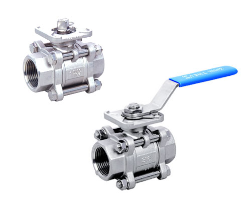 3-PC FULL PORT BALL VALVE, 1000PSI, DIRECT MOUNTING PAD